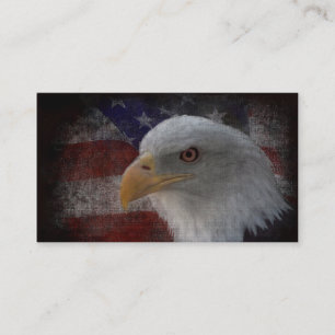 American Bald Eagle on Flag Business Card