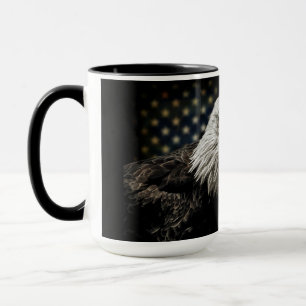 American Bald Eagle on Grunge Flag Mug