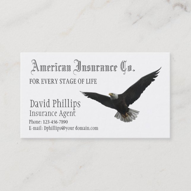 American Bald Eagle Patriotic Business Card (Front)
