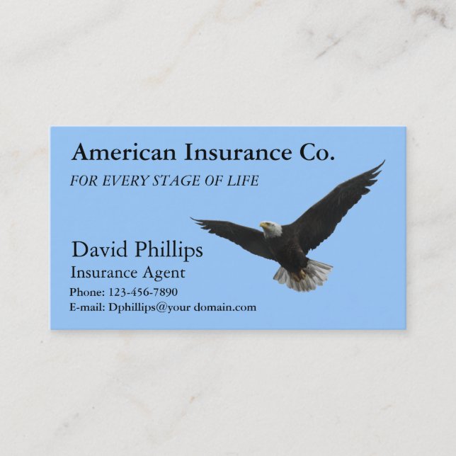 American Bald Eagle Patriotic Business Card (Front)