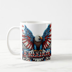 American Bald Eagle Patriotic USA Flag Freedom Coffee Mug