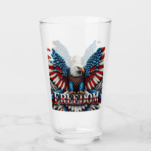 American Bald Eagle Patriotic USA Flag Freedom Glass