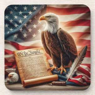 American Bald Eagle Patriotism Coaster