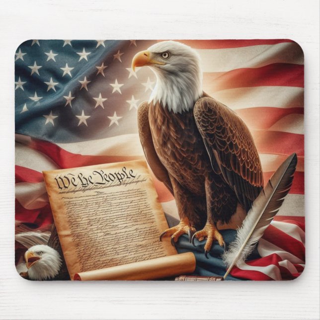 American Bald Eagle Patriotism Mouse Mat (Front)