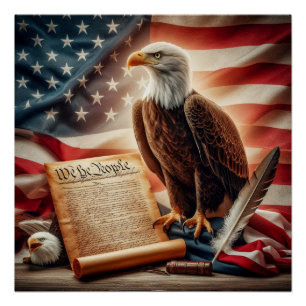 American Bald Eagle Patriotism Poster