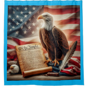 American Bald Eagle Patriotism Shower Curtain
