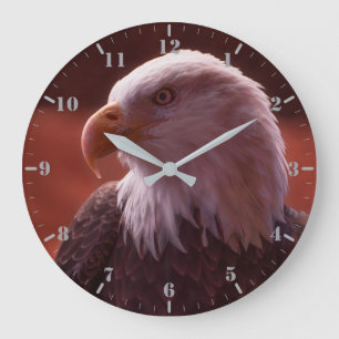 American Bald Eagle portrait photography   Large Clock