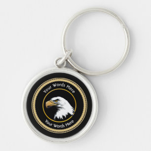 American Bald Eagle Rope Shield Key Ring