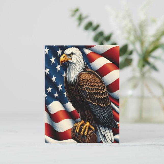 American Bald Eagle Soaring Postcard (Standing Front)