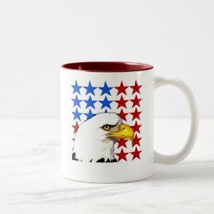 American Bald Eagle Stars Two-Tone Coffee Mug