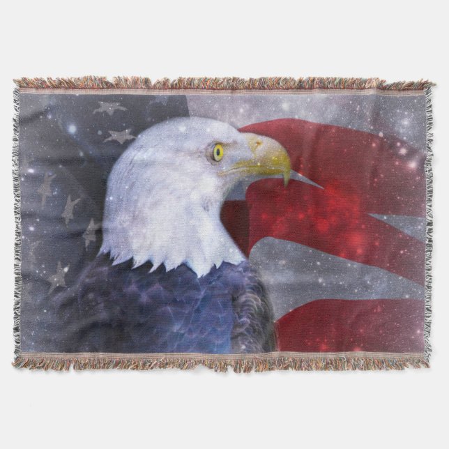 American Bald Eagle Throw Blanket (Front)