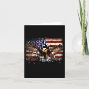 American Bald Eagle Usa Flag Patriotic Eagle 4th O Card