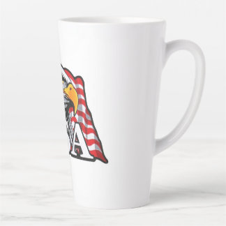 American Bald Eagle with USA Flag – Patriotic USA  Latte Mug