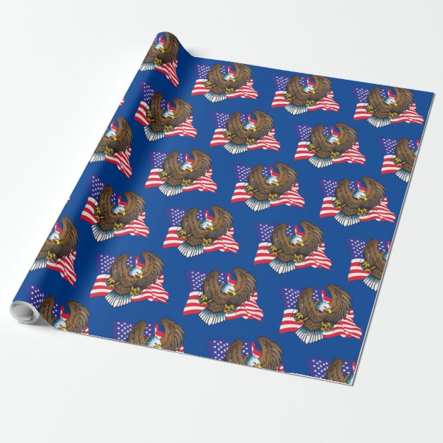American Bald Eagle Wrapping Paper (Unrolled)