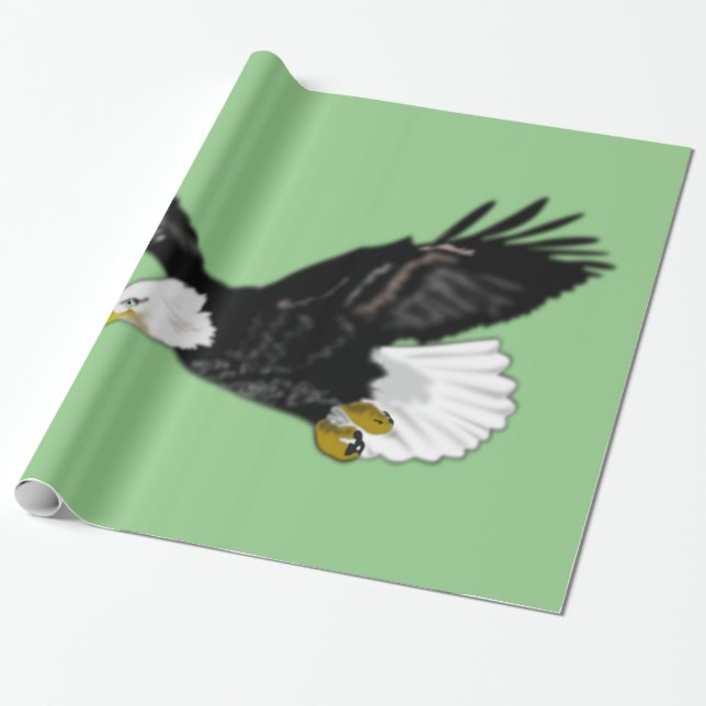 American Bald Eagle Wrapping Paper - Custom Colour (Unrolled)