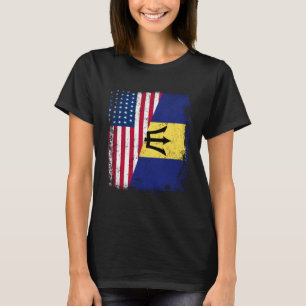 American Barbadian Roots Half American USA Barbado T-Shirt