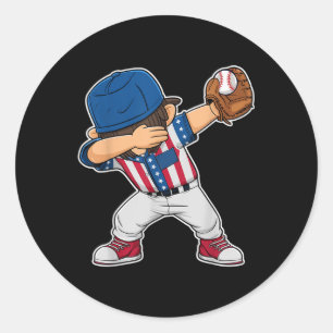 American Baseball Dab Pitcher - Usa Dabbing Outfit Classic Round Sticker