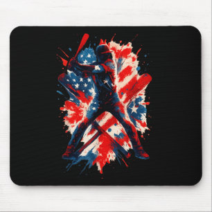 American Baseball Drip Patriotic For Boys Ball And Mouse Mat