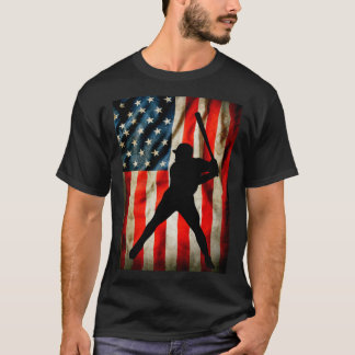 American Baseball player and USA flag patriotic co T-Shirt