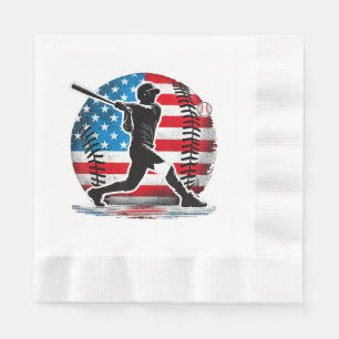 American Baseball Player Batter With United States Napkin