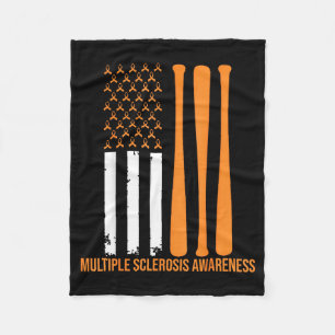 American Baseball Sports Multiple Sclerosis Awaren Fleece Blanket