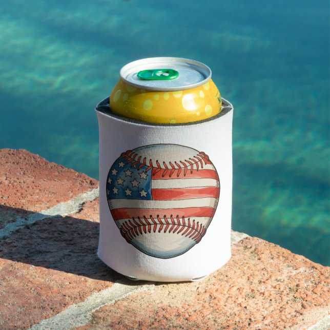 American Baseball US Flag 250th Anniversary Can Cooler (In Situ Pool)