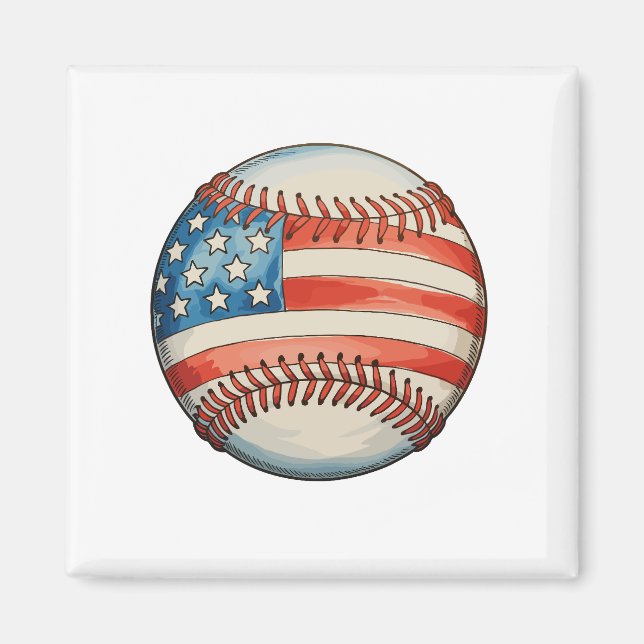 American Baseball US Flag 250th Anniversary Magnet (Front)