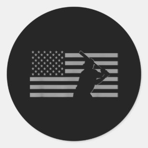 American Baseball USA Flag Baseball Classic Round Sticker