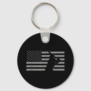 American Baseball USA Flag Baseball Key Ring