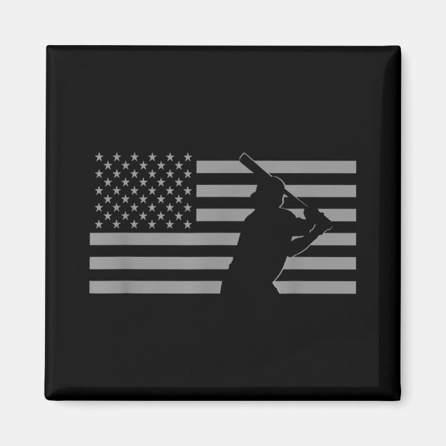 American Baseball USA Flag Baseball Magnet (Front)