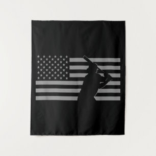 American Baseball USA Flag Baseball Tapestry