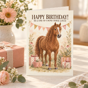 American Bashkir Curly Horse Birthday Card