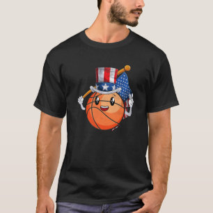 American Basketball Fan 4Th Of July Uncle Sam USA T-Shirt
