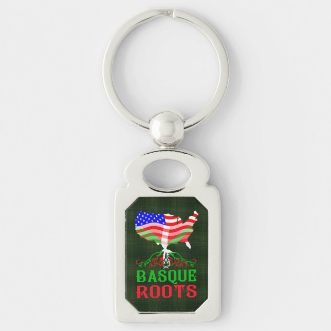 American Basque Roots Metal Keychain Keyring (Front)