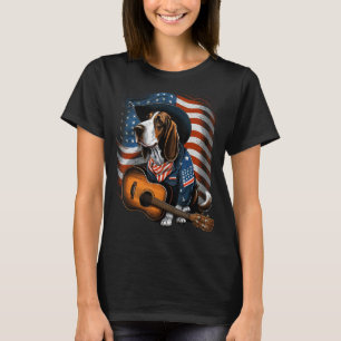 American Basset Hound Guitar USA County Music T-Shirt