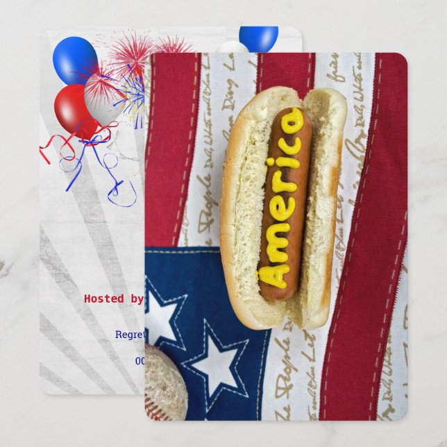 American BBQ 4th of July Party Invitation (Front/Back)
