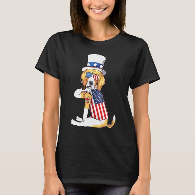 American Beagle Dog Merica 4th Of July American Su T-Shirt (Front)