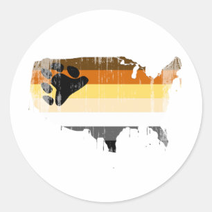 American Bear distressed Classic Round Sticker