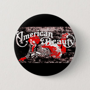 american beauty 6 cm round badge