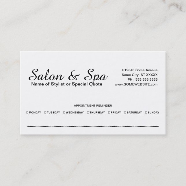 american beauty appointment reminder (Front)