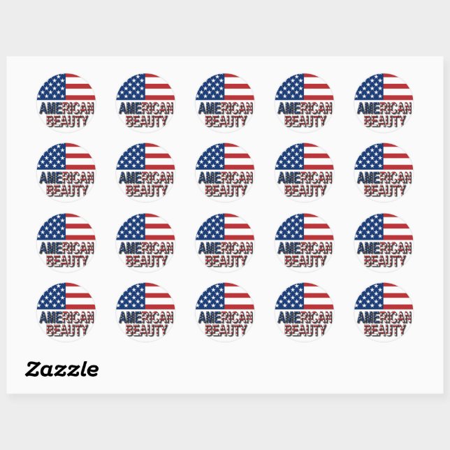 American Beauty Classic Round Sticker (Sheet)