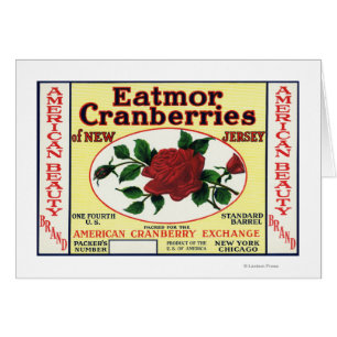 American Beauty Eatmor Cranberries Brand Label