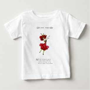 American Beauty Rose, Whimsical Flowers Book Art Baby T-Shirt