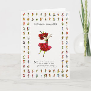 American Beauty Rose, Whimsical Flowers Book Art Card