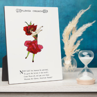 American Beauty Rose, Whimsical Flowers Book Art Plaque