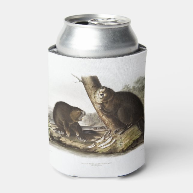 American Beaver Camping Gear Deco Gifts Can Cooler (Can Front)
