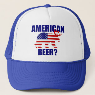 American Beer?  US Flag Bear Deer Hat