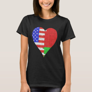 American Belarusian Flag Heart T-Shirt