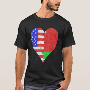 American Belarusian Flag Heart T-Shirt
