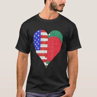 American Bengali Flag Heart T-Shirt